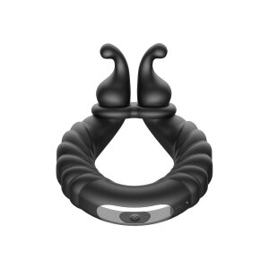 Forto F-24 Textured Vibrating Cockring Black