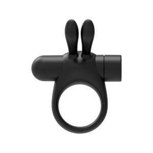 Forto Bunny Vibrating Penis Ring Black