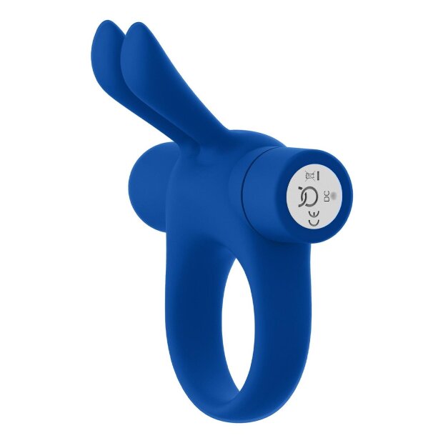 Forto Bunny Vibrating Penis Ring Blue