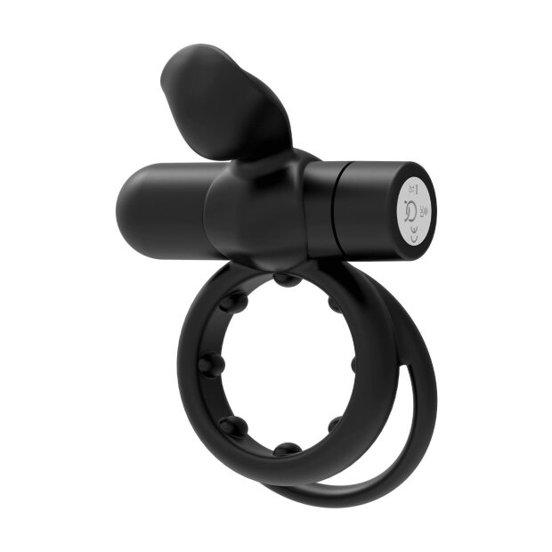 Forto Pointer Vibrating Penis Ring Black