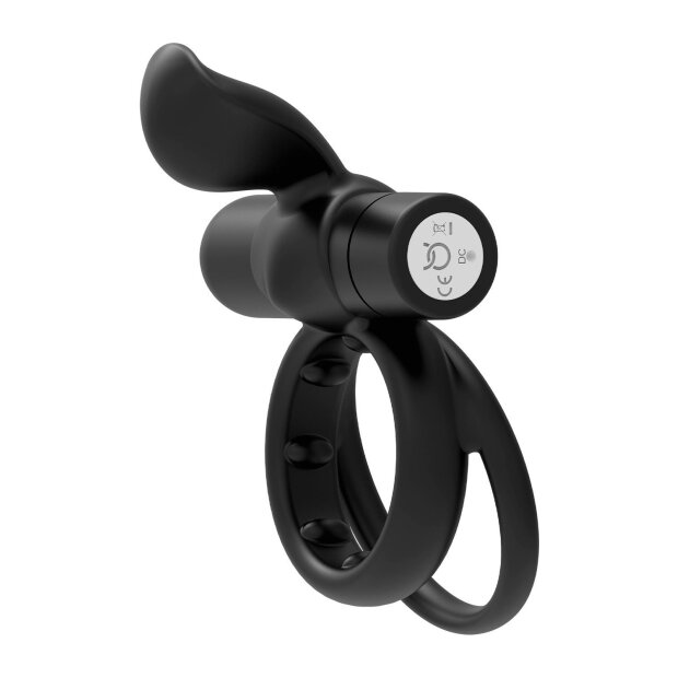 Forto Pointer Vibrating Penis Ring Black