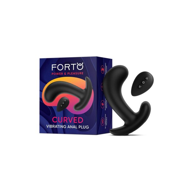 Forto Vibrating Anal Plug with Remote Control Black