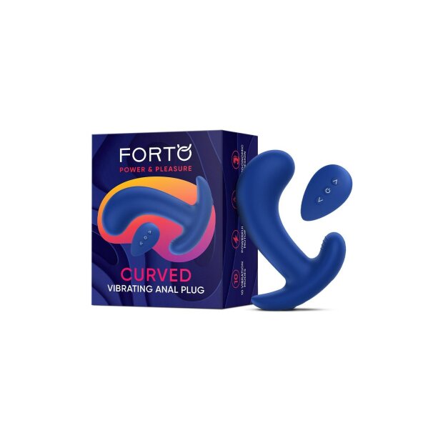 Forto Vibrating Anal Plug with Remote Control Blue