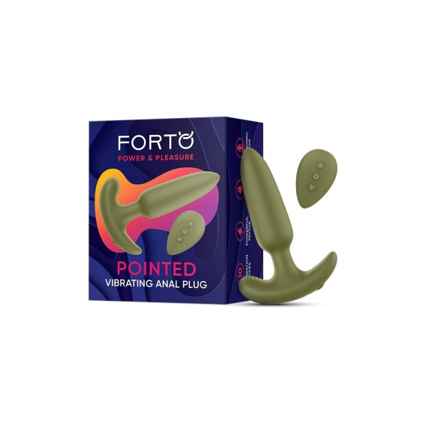 Forto Vibrating Anal Plug with Remote Control Green