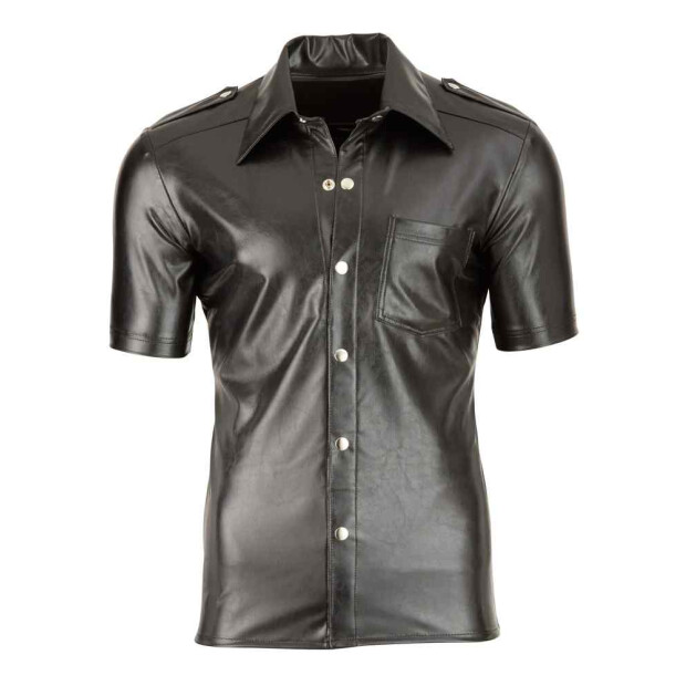 Lederimitat Herren Hemd 2XL
