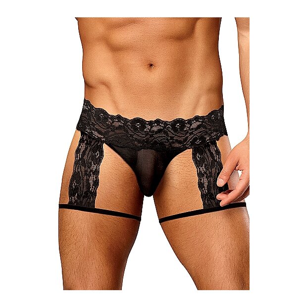 G-String Garter Shorts Black L/XL
