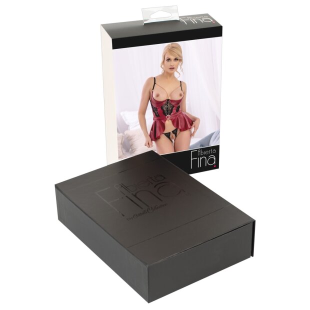 Opulent geschmückter Hebe-BH Rot 75B/S