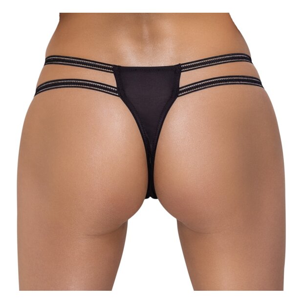 Crotchless String mit Doppelbund und Strass M/L