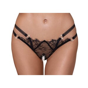 Crotchless String mit Doppelbund und Strass M/L