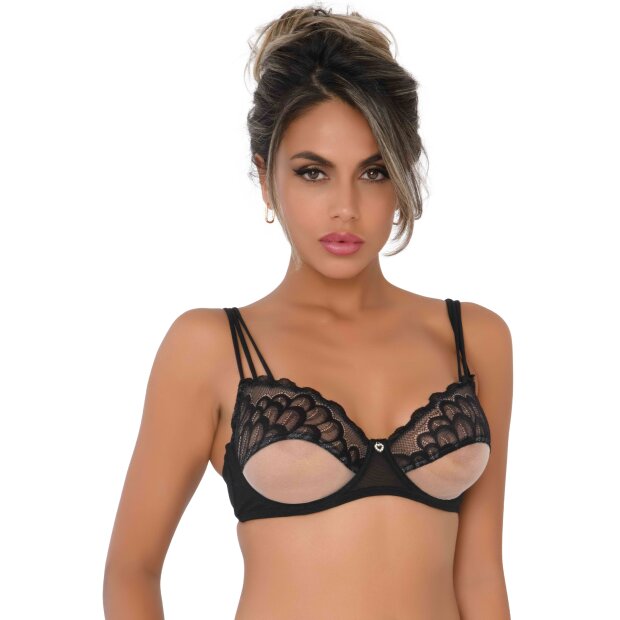 Unlined bra with faux underbust 85C
