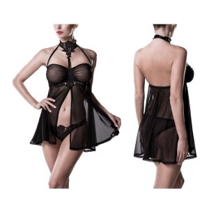 GREY VELVET 2-piece set (negligee, panty) L/XL