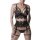 GREY VELVET 3-pcs set (Top, thong, suspender belt) 3XL