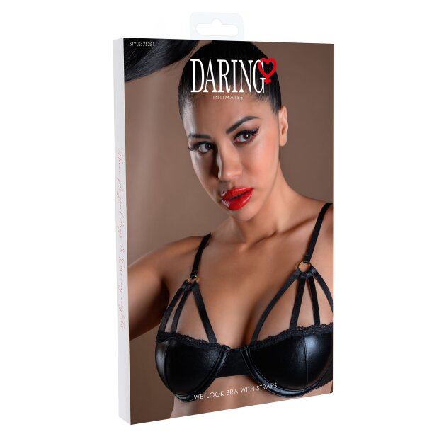 Daring Intimates Wetlook BH mit Trägern schwarz M