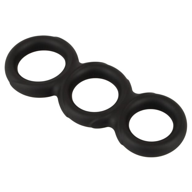 Erecto Triple Penis Ring Black Ø 2.6-3.1 cm