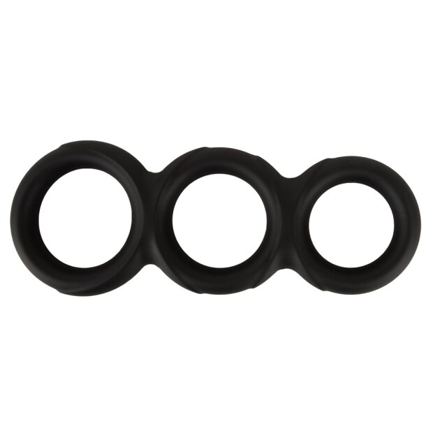 Erecto Triple Penis Ring Black Ø 2.6-3.1 cm
