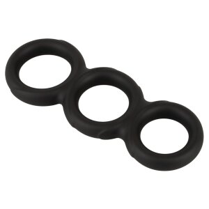 Erecto Triple Penis Ring Black Ø 2.6-3.1 cm