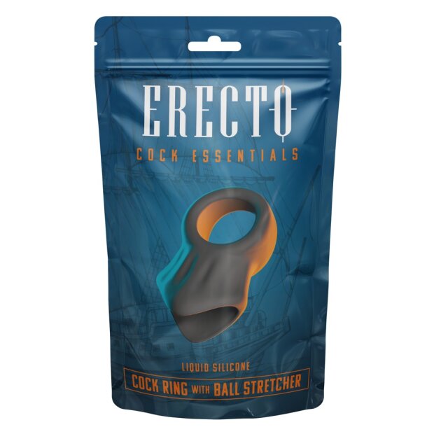 Erecto Penis Ring with Ball Stretcher Black Ø 2.6-3 cm