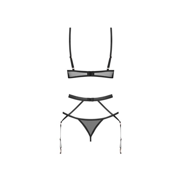 Obsessive Euridia 3-teiliges Lingerie Set Schwarz XL-2XL