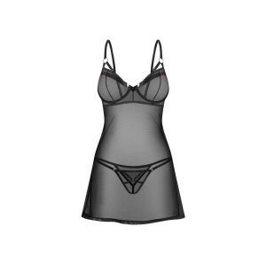 Obsessive Euridia Chemise & Tanga Noir M-L