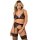 Daring Intimates 3-teiliges Peek-a-Boo Set Schwarz Lila S-M