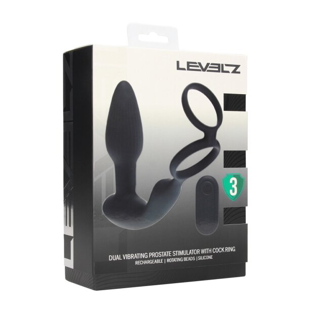Levelz Prostate Stimulator with Vibrating and Rotating Beads