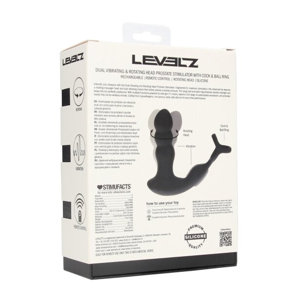 Levelz Prostate Stimulator with Vibrating and Rotating Head