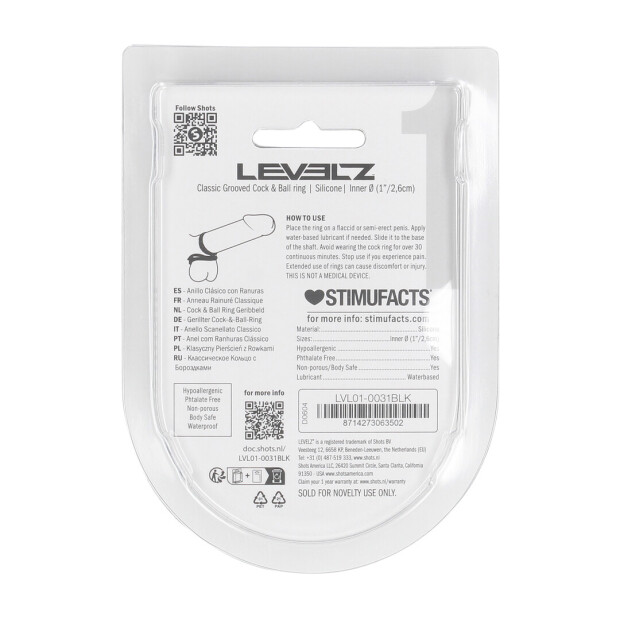 Levelz Classic Grooved Silikon Penis und Hodenring