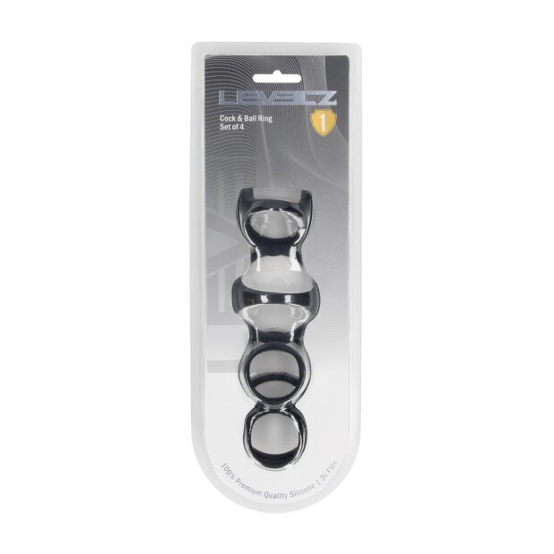 Levelz Silicone Cock and Ball Ring Set Black