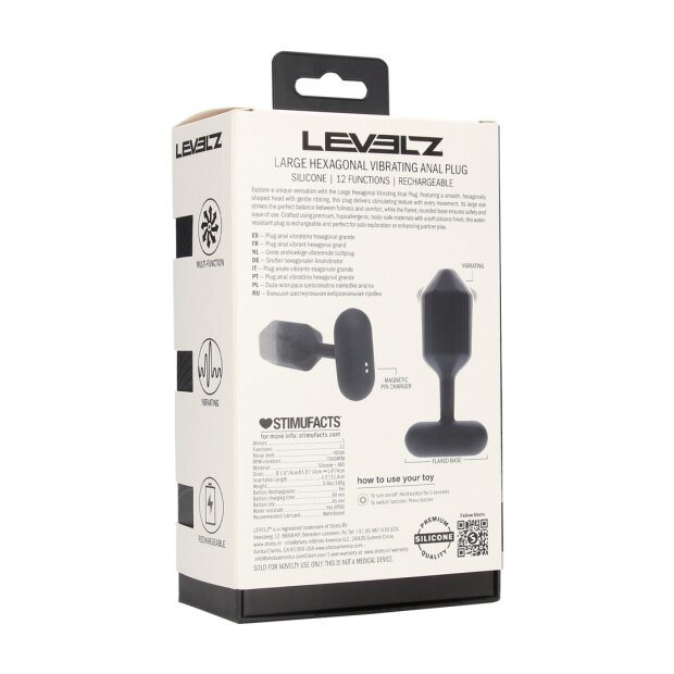 Levelz Hexagonal Vibrating Silicone Anal Plug L