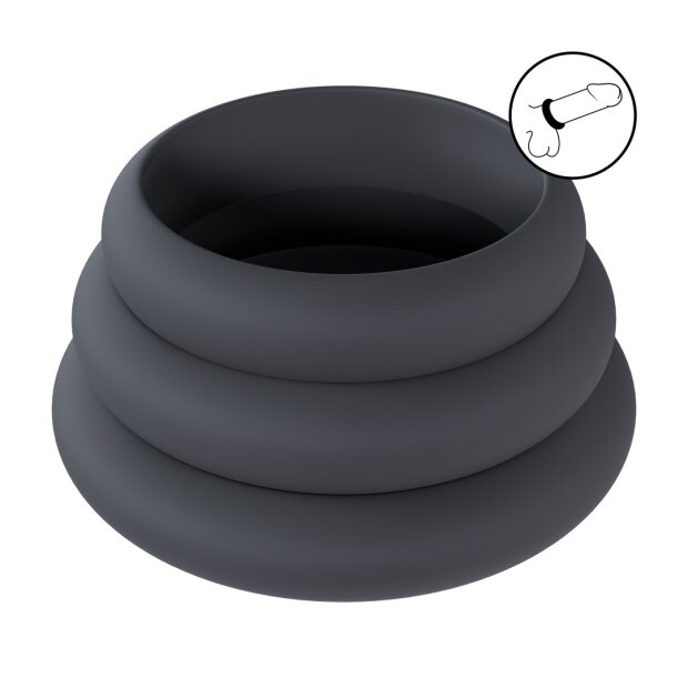 Levelz Wide O Silicone Penis Ring Set of 3
