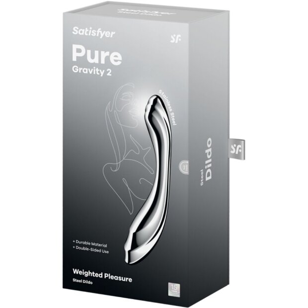 Satisfyer Pure Gravity 2 Edelstahl Dildo Silber