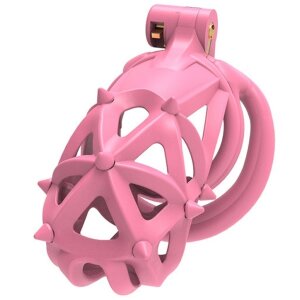 CockLock Pink Penile Cage with Lock and Removable Spikes...