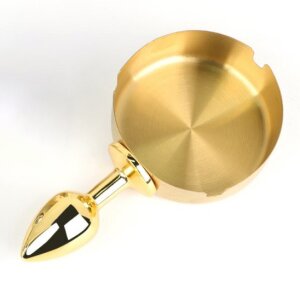 BDSMaster Round Metal Ashtray Plug Gold