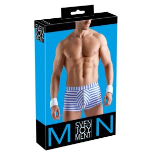 Svenjoyment Streifen-Pants mit Handmanschetten Blau...