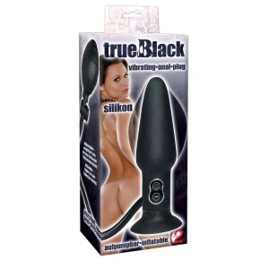 True Black Vibrating Butt Plug