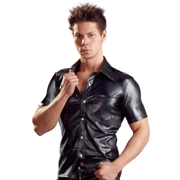 Imitat. Leather Mens Shirt S