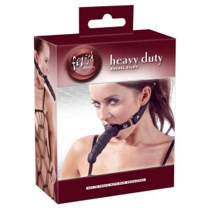 Lederimitat Knebel mit Dildo