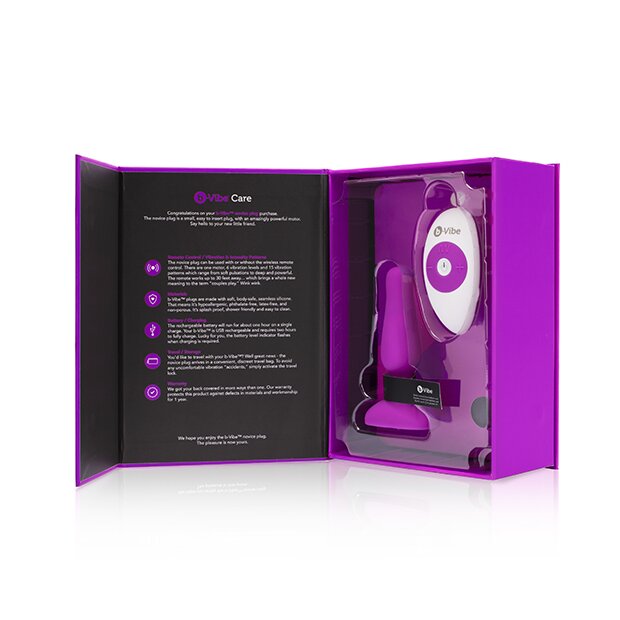 B-Vibe - Novice Remote Control Plug Fuchsia