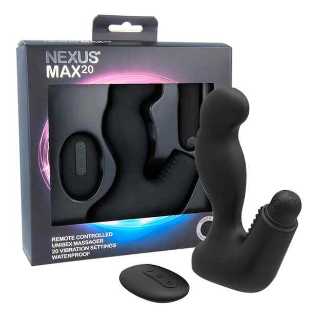 Nexus Max 20 Waterproof Remote Control Unisex Massager Black
