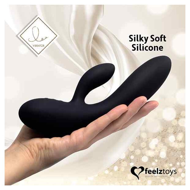 FeelzToys Lea Rabbit Vibrator Black (Glitter)