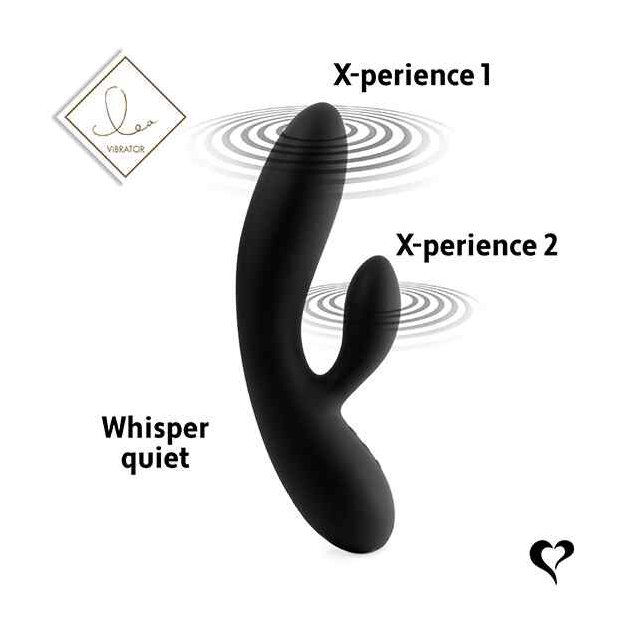 FeelzToys Lea Rabbit Vibrator Black (Glitter)