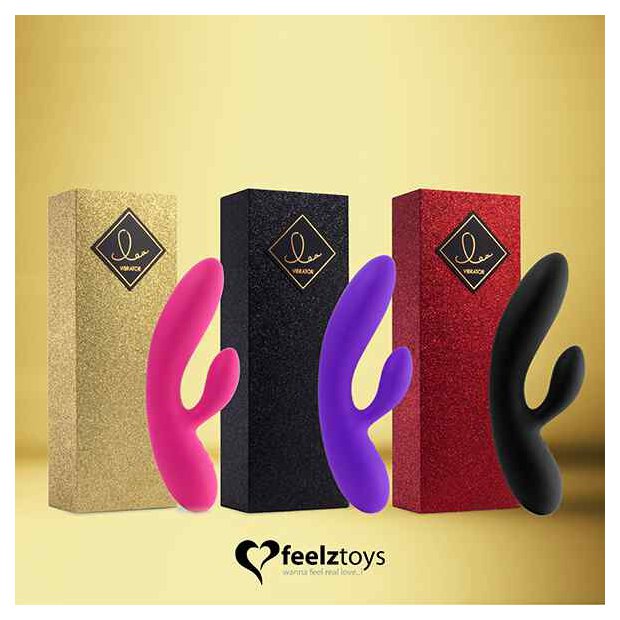 FeelzToys Lea Rabbit Vibrator Black (Glitter)