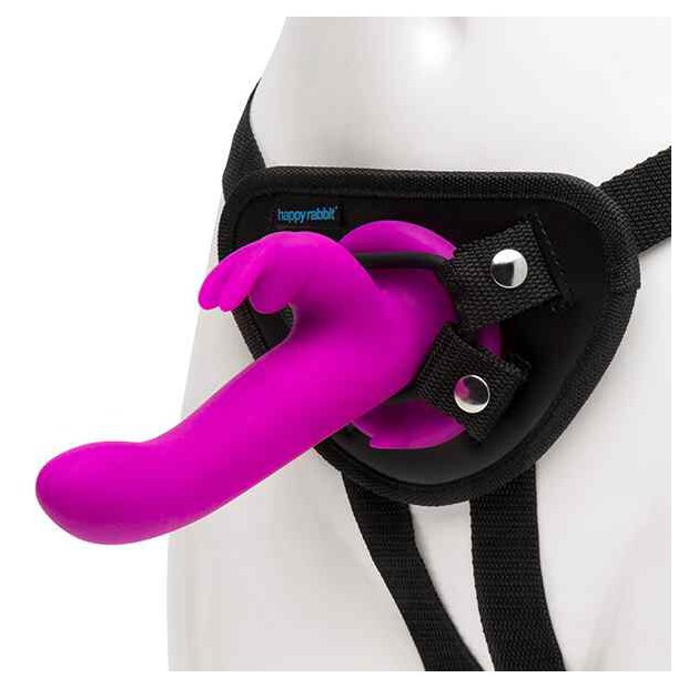 Happy Rabbit Vibrating Strap-On Harness Set Purple