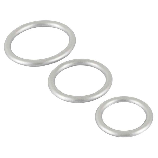 Metallic Silicone Cock Ring Set