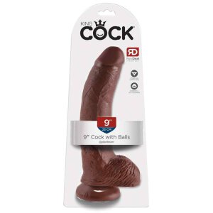 KC 9&quot; Cock with Balls Brown