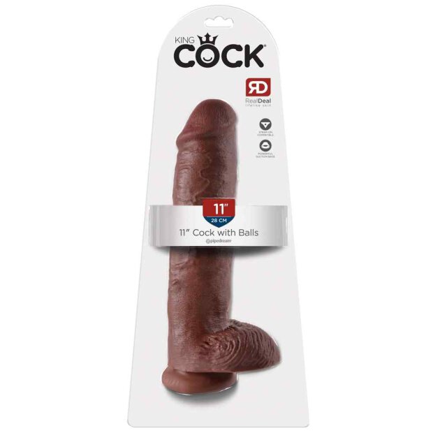 KC 11" Cock with Balls Brown
