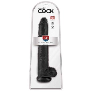 King Cock 14&quot; Cock w Balls Dar