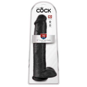 King Cock 15&quot; Cock w Balls Dar