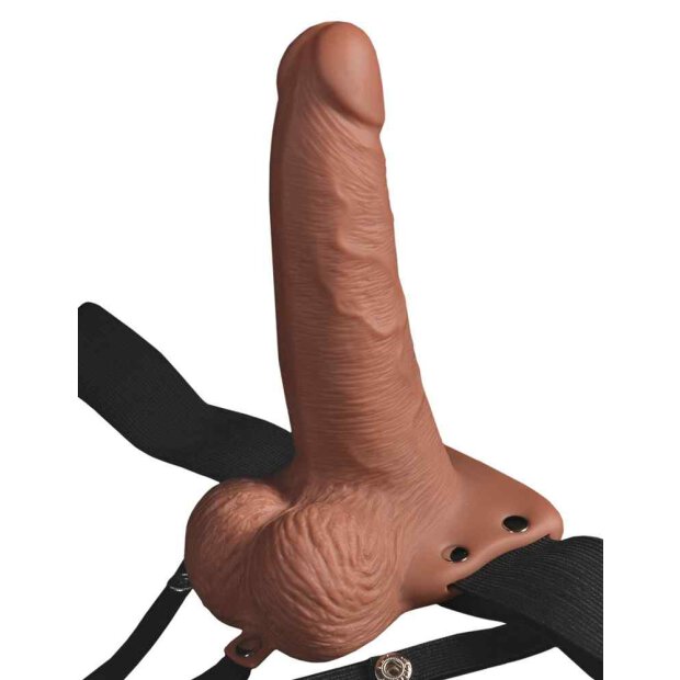 6" Hollow Rechargeable Strap-on with Balls