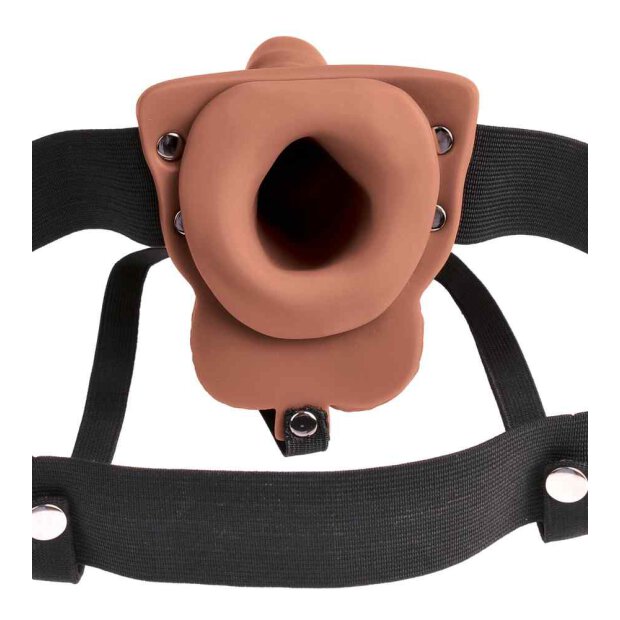 6" Hollow Rechargeable Strap-on with Balls